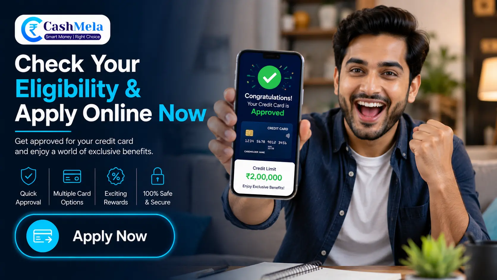 motivational image of someone receiving a credit card approval notification on their phone