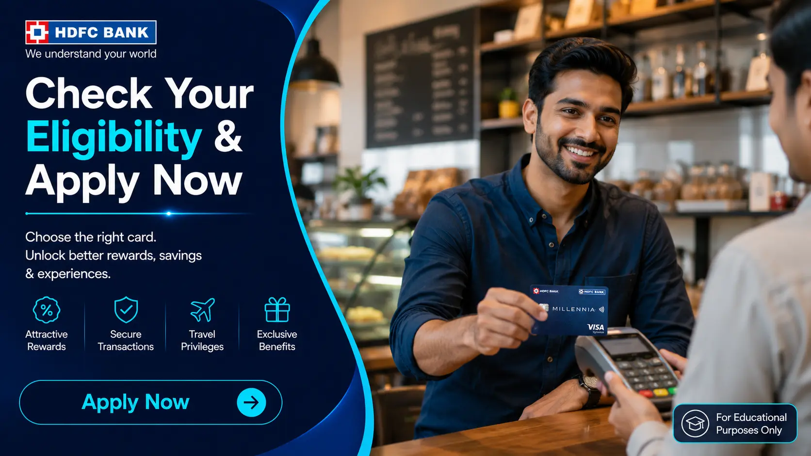 Check your eligibility and apply now for HDFC credit card